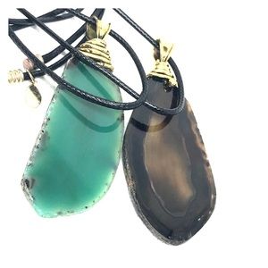 Jewelry, Genuine Agate Slice Necklaces